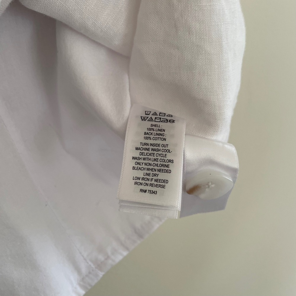 LoveShackFancy White‎ Linen Waistcoat Vest Button Front Tie Back Size 4 NEW - Picture 6 of 9
